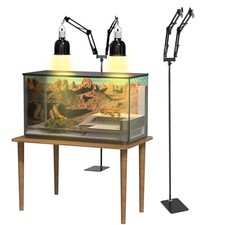 15.7-74.3 inch Dual Reptile Heat Lamp Stand Reptile Without E26 Lamp Base