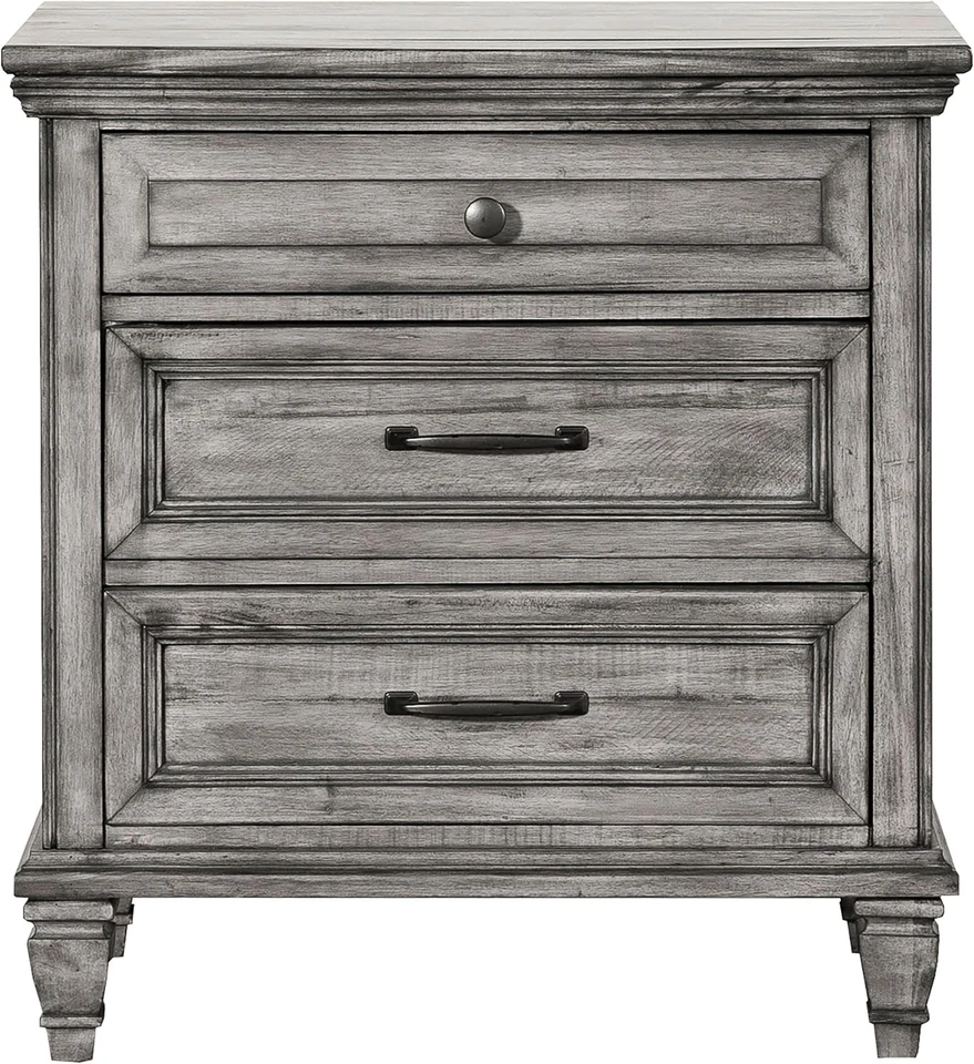 Деревянная тумбочка для спальни с 3 ящиками Coaster Home Furnishings Avenue Farmhouse Bedsi - Изображение 4 из 4