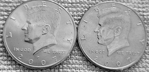 2- 2007 Kennedy half dollar coins 1P &1D