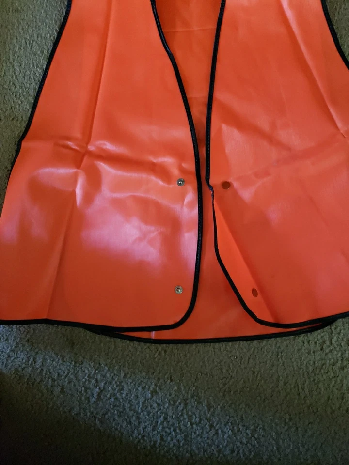 ORANGE VINYL HUNTING VEST ~ ONE SIZE - Image 3 of 3