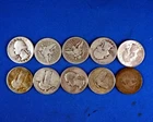 Lot of 10 US Silver Quarters Assorted Dates TWT Approx 59 grams 1891  1916 1925