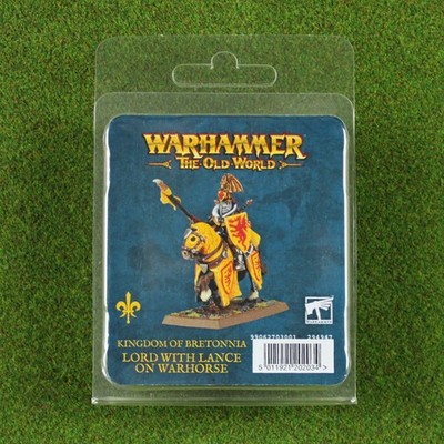 Warhammer Bretonnian Lord with Lance on Warhorse, Metal - Kingdom of Bretonnia