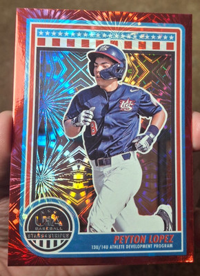 2025 PANINI USA BASEBALL STARS & STRIPES PEYTON LOPEZ RED FIREWORKS /225 #117