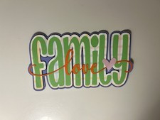 Family Love Handmade Scrapbook Title Die Cut Paper Pieced