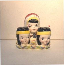Three Little Indians Salt & Pepper Shakers w ...