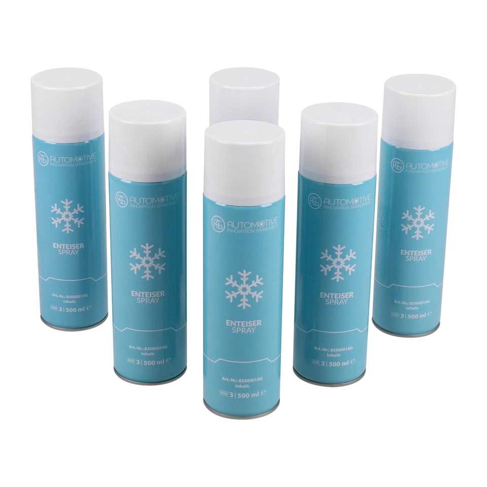 AG AUTOMOTIVE Scheibenenteiser Spraydose Entfrosterspray Enteiserspray Frostschutz 6x 500ml