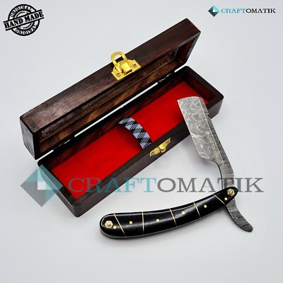Rasiermesser | Damaszener Stahl | Geschenk Set | Hochwertig | Barber Razor DBR65