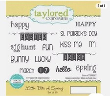 taylored expressions Little Bit of Spring 15 piece stamp set 90 NEW only 1 used