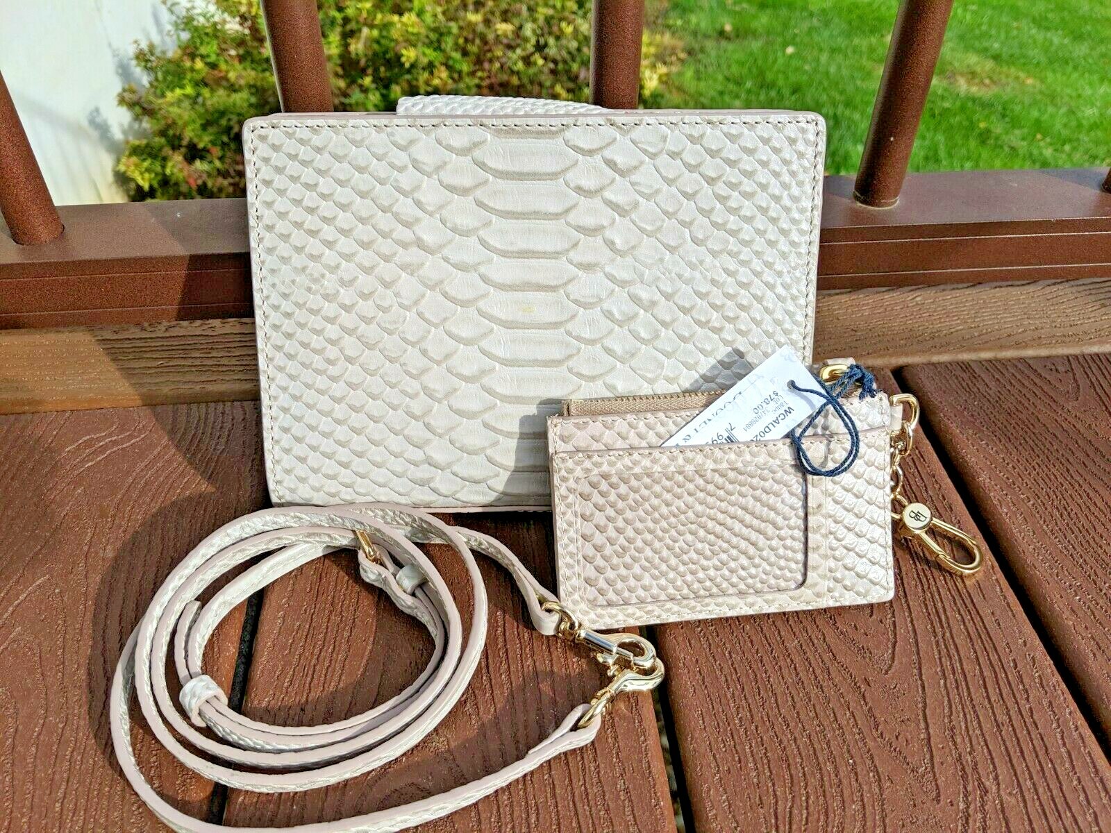 Caldwell Python Dooney & Bourke Taupe Caldwell Kenzie Python 🐍 Crossbody Clutch & Card ...