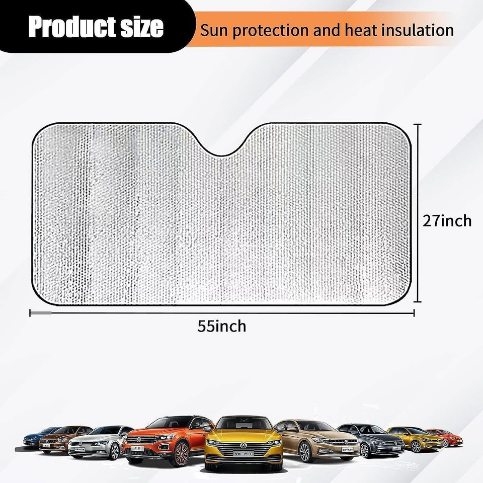 Car Sunshade UV Ray Reflector Front Window Sun Shade Visor Shield Cover, Keeps Vehicle Cool/Foldable Windshield Car Cover Visor, Material Laser 1Pcs Price In Egypt | Amazon Egypt - Foto 11