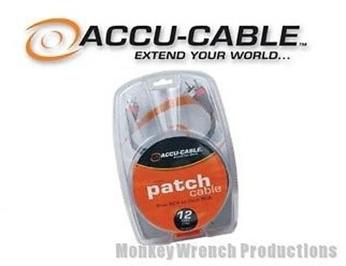 Accu-Cable RC4-12 Dual RCAs to Dual 1/4 in. Patch Cable, 12 ft - Image 2 of 2