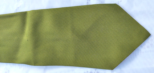 3 Vtg Clip-On Neck Ties~Black & Silver Angle Stripe, Gold & Red, Solid Green - Picture 17 of 22