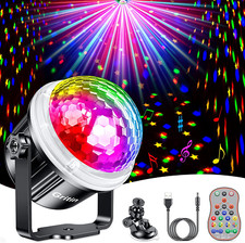 Discokugel,  360° Rotierende Soundaktivierte LED Party Lampe Mit Dynamisch Stern