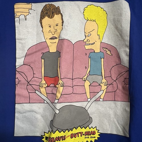 Beavis and Butt-Head T-Shirt Adult Size S Tee MTV Blue Graphic Short Sleeve - Foto 2 di 5
