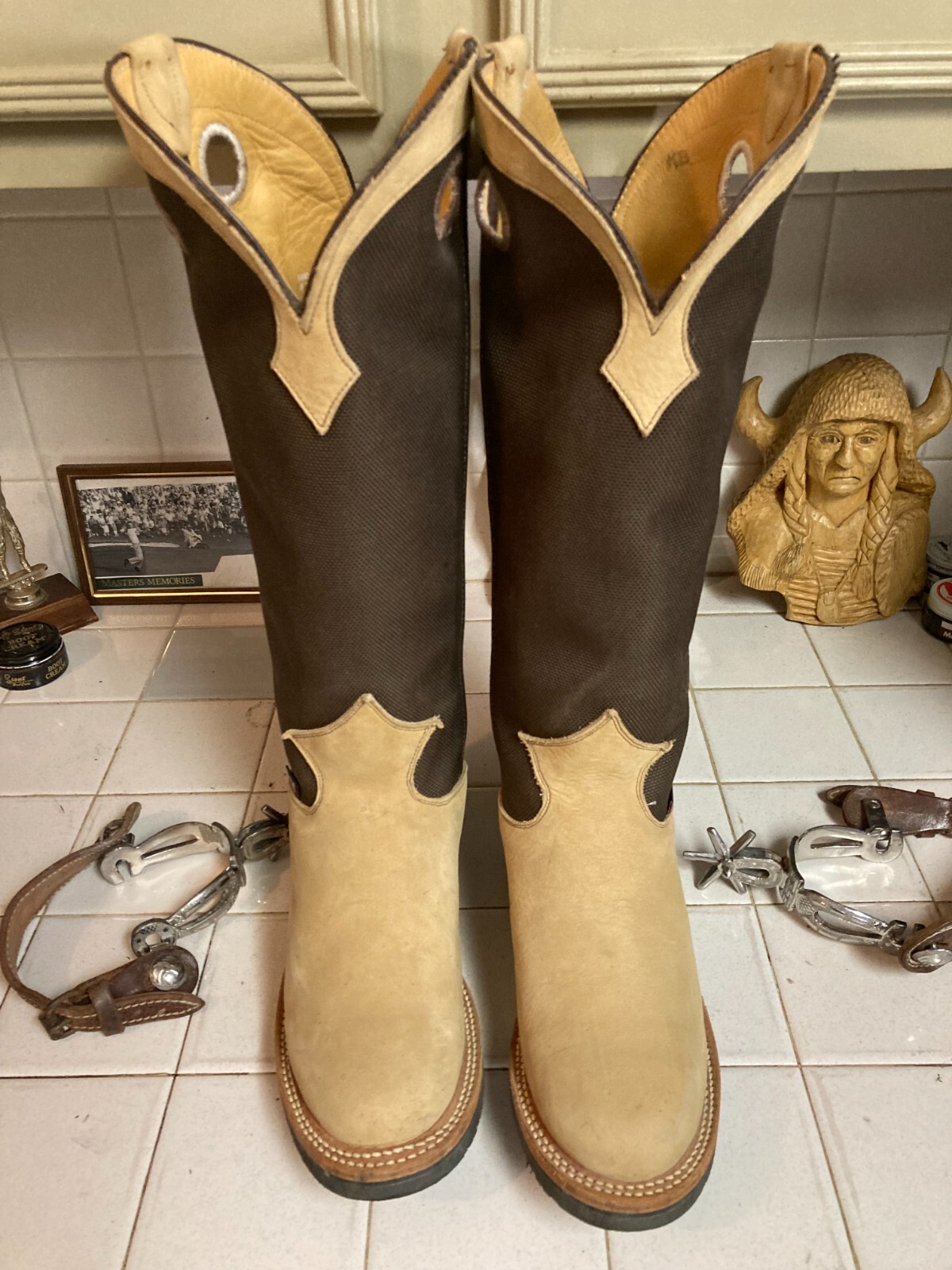 JUSTIN SNAKE HUNTER BITE PROOF WESTERN COWBOY TALL BOSS BOOTS - Main Image