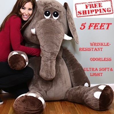 Giant Animal Stuffed Elephant Soft Plush Toy For Kid Bedroom Huge Pillow Big 5FT 706634887443 | eBay