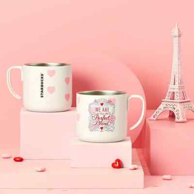 New Starbucks Japan Valentine's 2022 Stainless Mug Hearts Perfect Blend  White | eBay