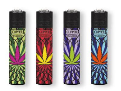 4er Set Clipper Feuerzeug - Hypnotic Leaves - 399