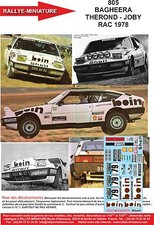 DECALS 1/43 REF 0805 MATRA SIMCA BAGHEERA THEROND RAC RALLY 1978 RALLY