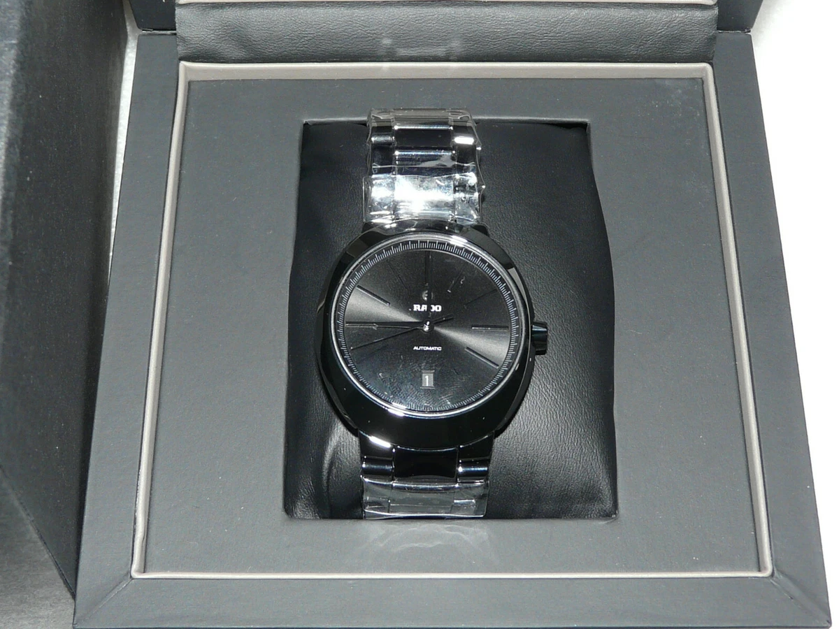 NEW GENUINE RADO D STAR SWISS BLACK CERAMIC TITANIUM CASE DATE QUARTZ WATCH