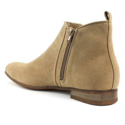 mens beige dress boots Men's lace-up ankle boots in beige leather