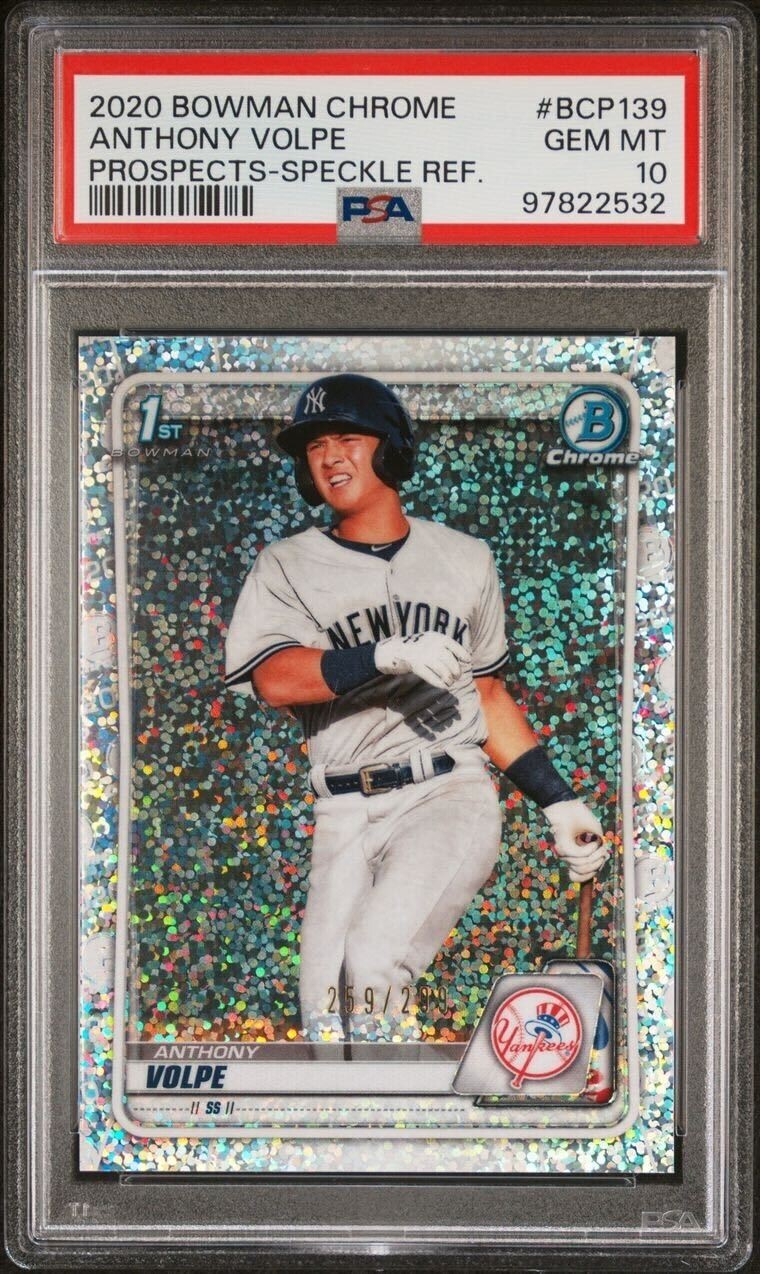 2020 Bowman Chrome Anthony Volpe Speckle Refractor 259/299 #BCP139 PSA 10