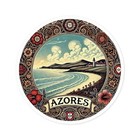 Azores Portugal Round Sticker, Indoor Outdoor Vinyl Decal, Laptop Sticker
