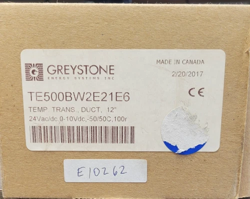 GREYSTONE TE500BW2E1E6 12" DUCT TEMP TRANS.