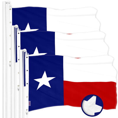 NEW G128 Texas Flag 3-Pack 10x15 FT Texan Lone Star Embroidered 300D Polyester