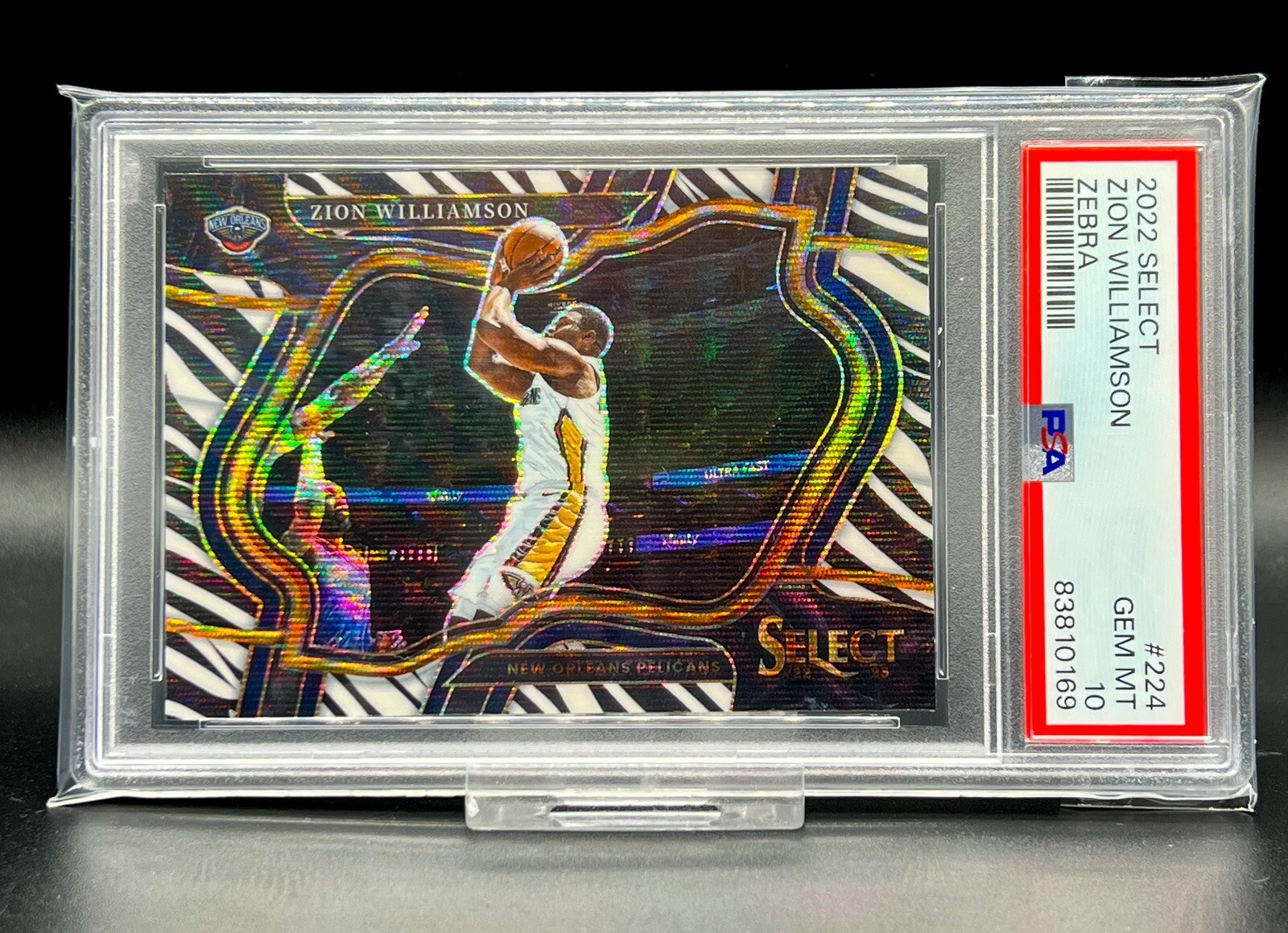 2022 Select Zion Williamson Zebra Courtside PSA 10 SSP
