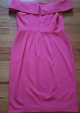 Womens Calvin Klein Seamed Off Shoulder Sheath Dress Pink Sz 12