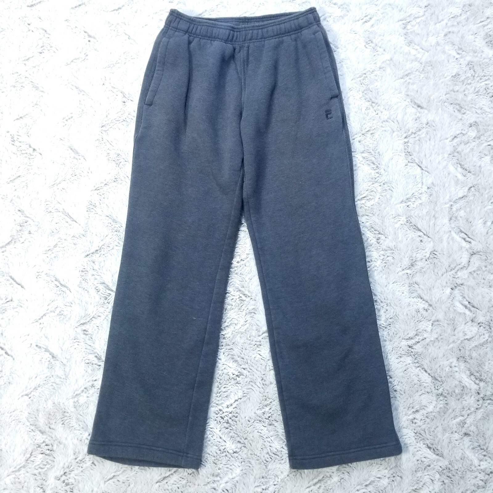 Felpa jogger Fila Sport uomo media firma pony pile grigio piatto davanti