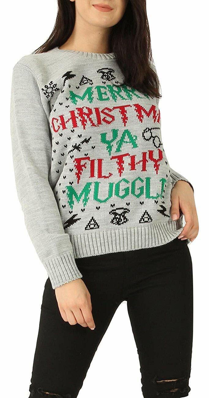 Womens Mens Ladies Unisex Knitted Novelty Reindeer Retro Xmas Christmas