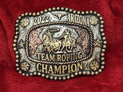 CHAMPION TROPHY BELT BUCKLE PROFESSIONAL TEAM ROPING☆ARIZONA