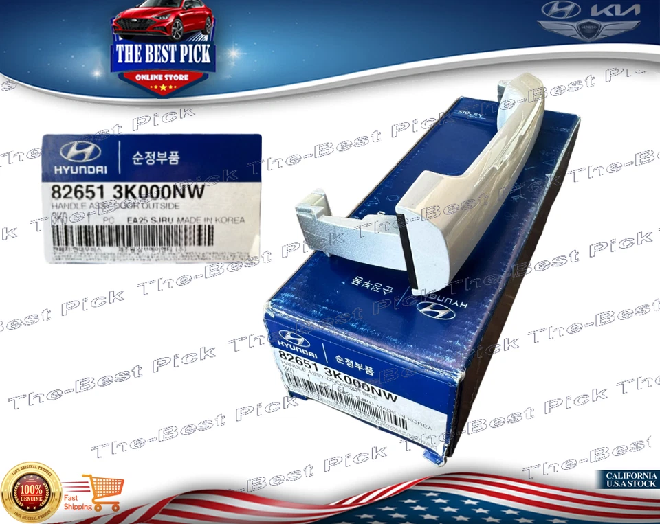 ⭐GENUINE⭐ Door Handle Outside ALL for 2005-2010 Hyundai Sonata 826513K000NW - Image 3 of 3