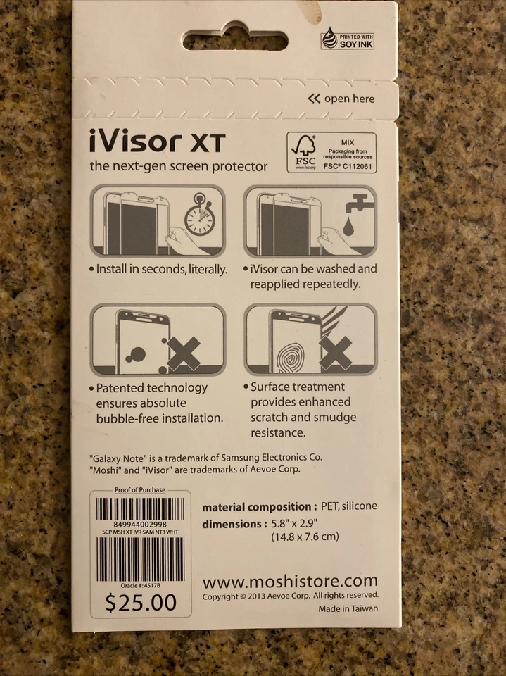 Protector de Pantalla Moshi iVisor XT PARA Samsung Galaxy Note 3 - Blanco Nuevo Foto 2 de 2