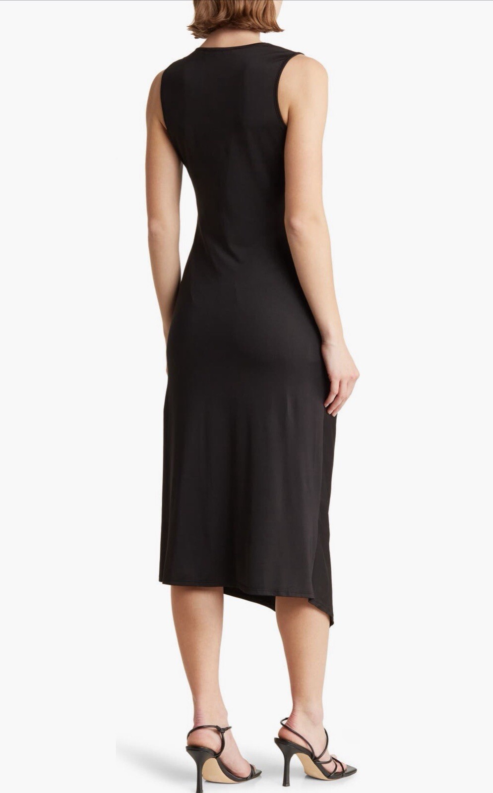 NORDSTROM Collective Concepts S SMALL Ruched Sleeveless black Body-Con Dress NWT