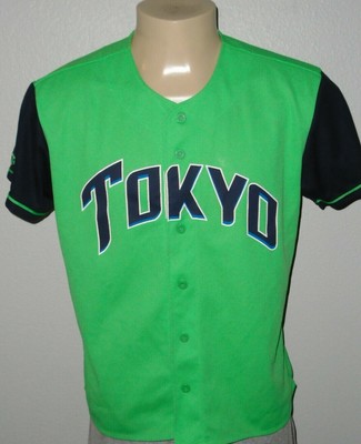 Tokyo Yakult Swallows Green Baseball Jersey Men Large F | eBay