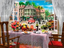 Paris France Eiffel tower view from caf  food wine ceramic tile mural backsplash