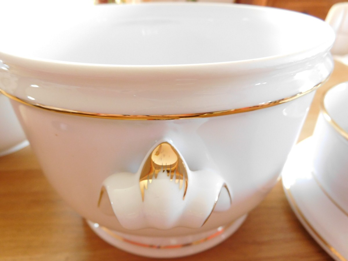 Rare Rafraîchissoir De Table En Porcelaine De Limoges - Blanc