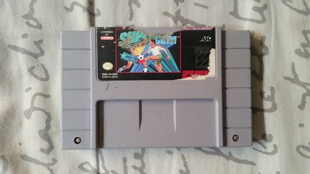 US NTSC Super Nintendo SNES 16-bit Super Copa rare game cartridge authentic	