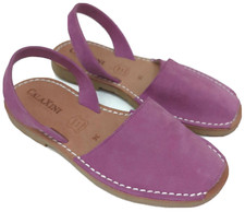 Calaxini Purple Leather Avarca Sandals Menorcan Slingback Flats Spain Womens 36