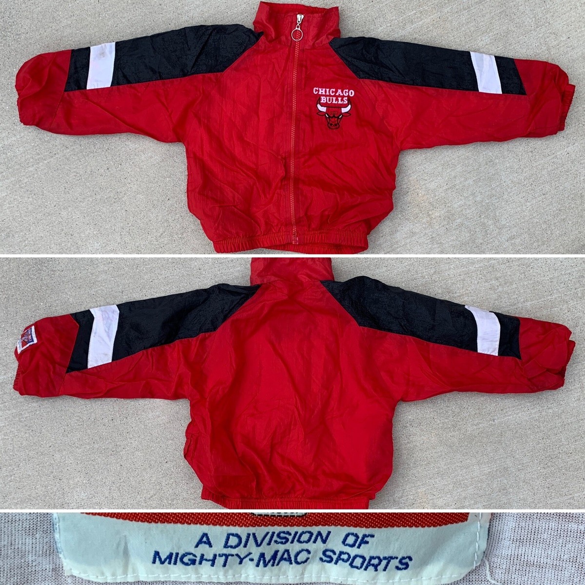 CHICAGO BULLS 古着ジャケット jump ball club XL (14/16) Youth Vintage Chicago Bulls Jump Ball Club Mighty