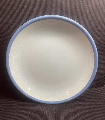 Rio Stoneware Dinner Plates Japan Turquoise with Blue Rim