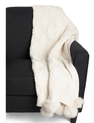 Nicole Miller Artelier Cable Knit Chenille Throw Blanket  display picture 1