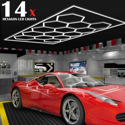 VASTFIRE Iluminación LED 5/14 hexagonal detalle de coche garaje taller venta al por menor luz panal Reino Unido