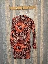 Shein Size Xs Pink Animal Print Long Sleeve Bodycon Dress