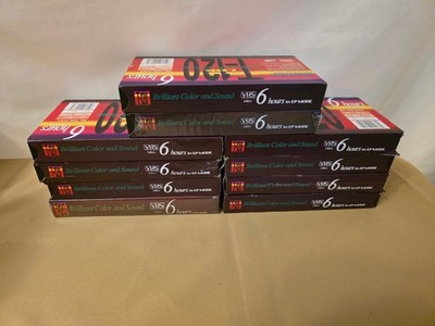 LDK T-120 VHS Video Tape Cassette 6 Hours EP Mode Lot of 10 used tapes - Erased