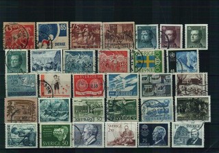 Schweden Briefmarken 1 Steckkarte gestempelt