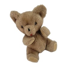 Vtg Eden Musical Bear Plush 9" Zipper Back Sitting Stuffed Music Box Non Working